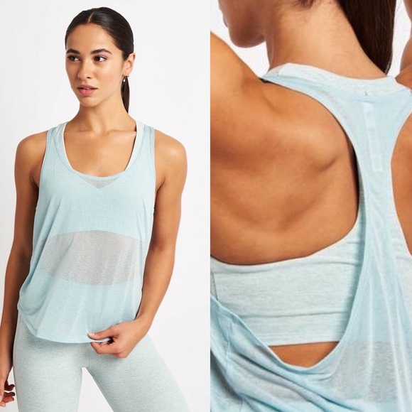 ALO Yoga Tops - Alo Yoga Arrow Tank Blue Teal Racerback Tank Top Size L Tag Intact